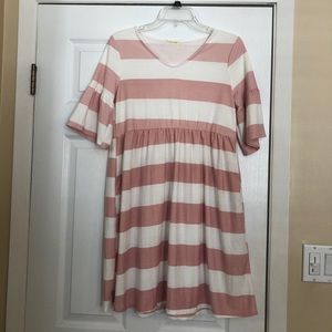 NWOT Cotton Bleu French Terry Striped Dress, Small